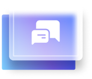 Ui component icon speech bubble conversation idea purple gradient rectangle