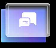 Ui component icon speech bubble conversation idea purple gradient rectangle